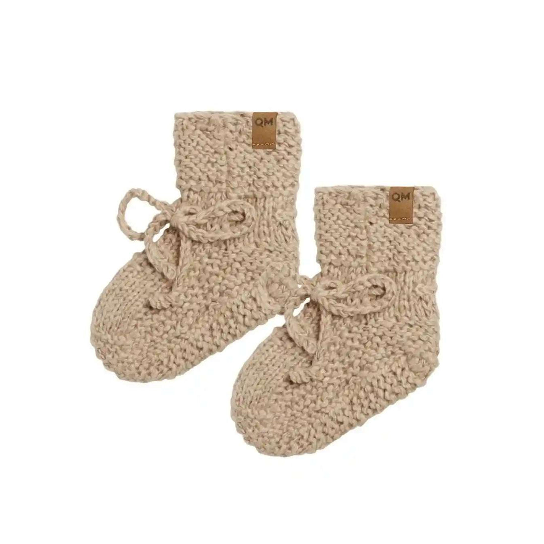 Knit Booties | Latte Speckled Quincy Mae 0-3M   [variant_option4] [variant_option5] [variant_option6] [variant_option7] [variant_option8] [variant_option9] 1