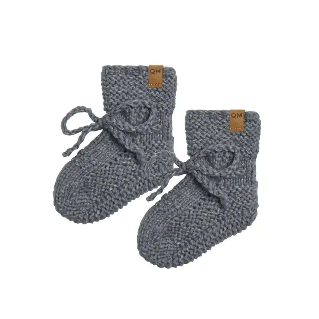 Knit Booties | Navy Heathered Quincy Mae 0-3M   [variant_option4] [variant_option5] [variant_option6] [variant_option7] [variant_option8] [variant_option9] 1