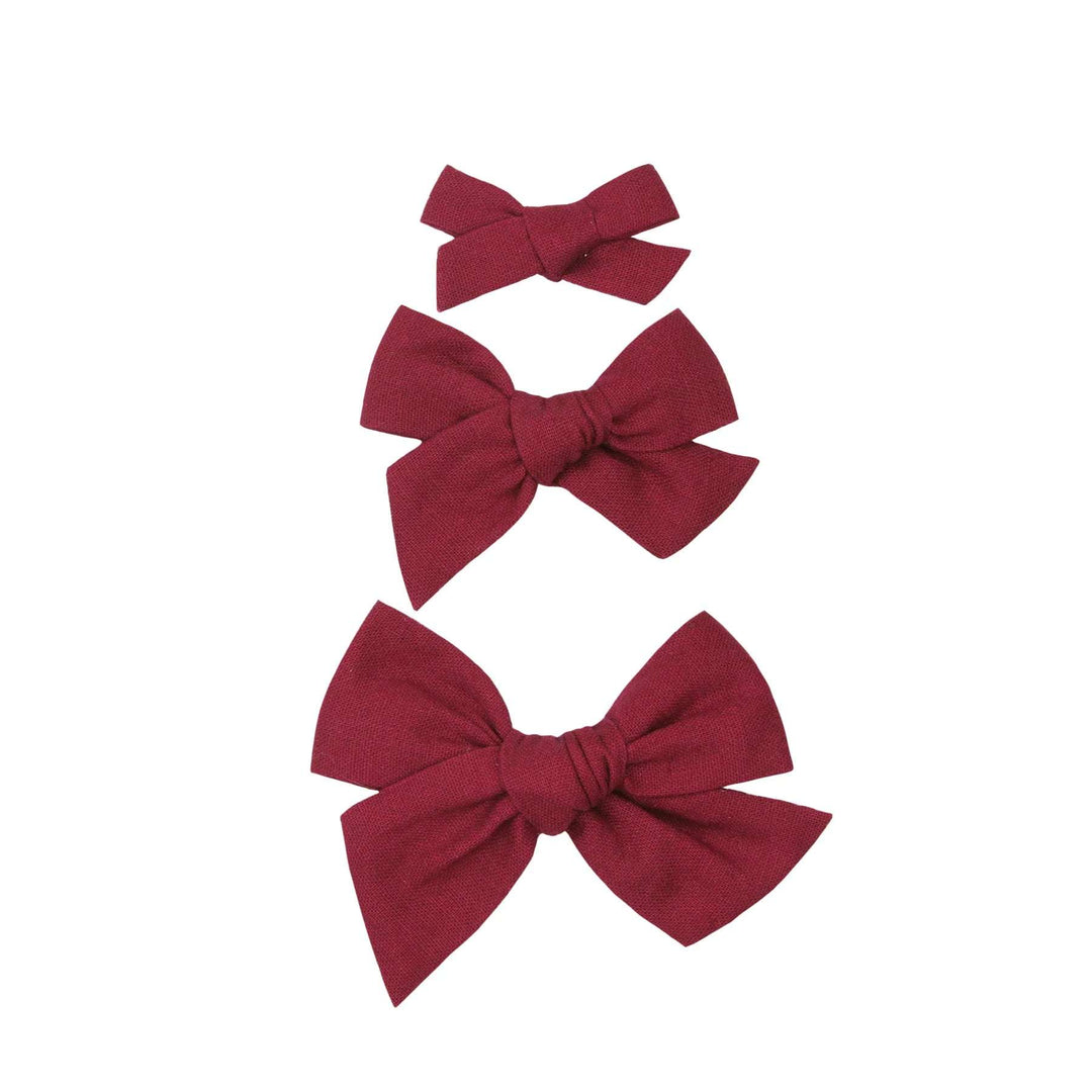 Linen Bow Clip - Cranberry Lou Lou and Company Small   [variant_option4] [variant_option5] [variant_option6] [variant_option7] [variant_option8] [variant_option9] 1