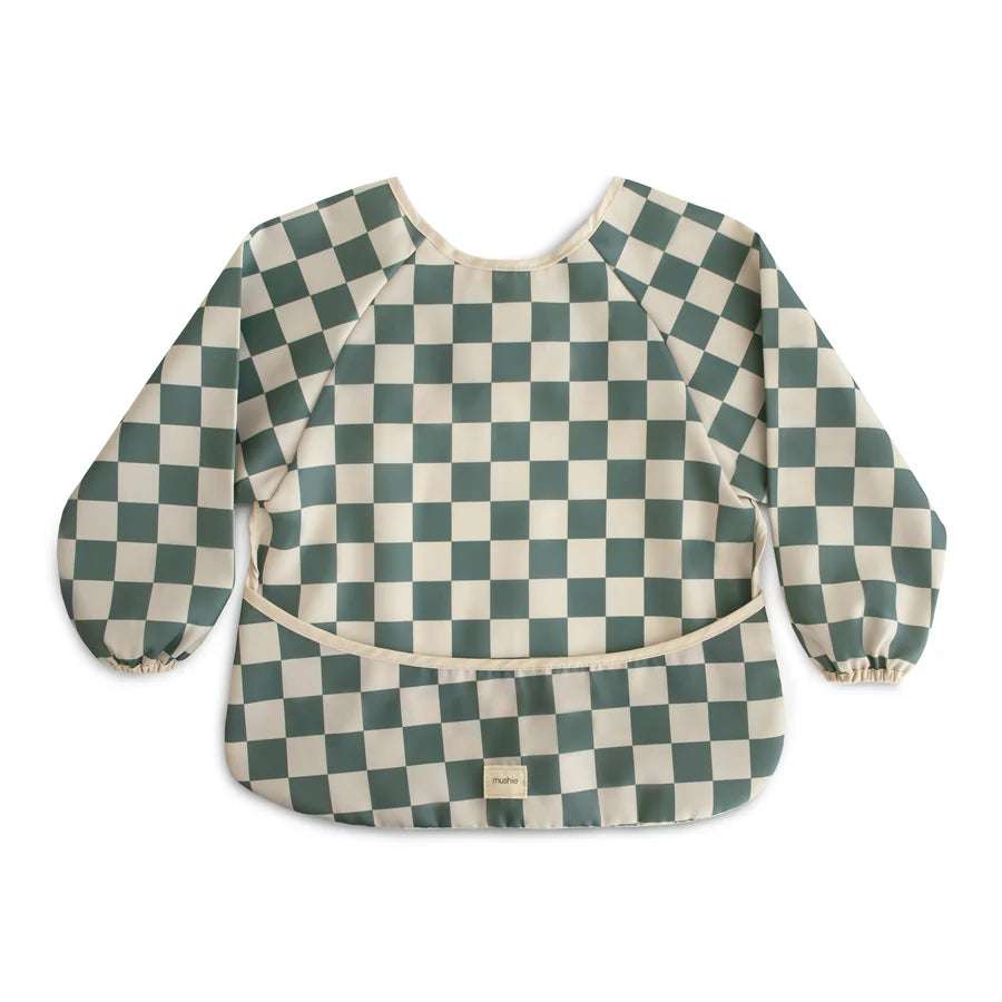 Long Sleeve Bib- Olive Check Mushie & Co    [variant_option4] [variant_option5] [variant_option6] [variant_option7] [variant_option8] [variant_option9] 1