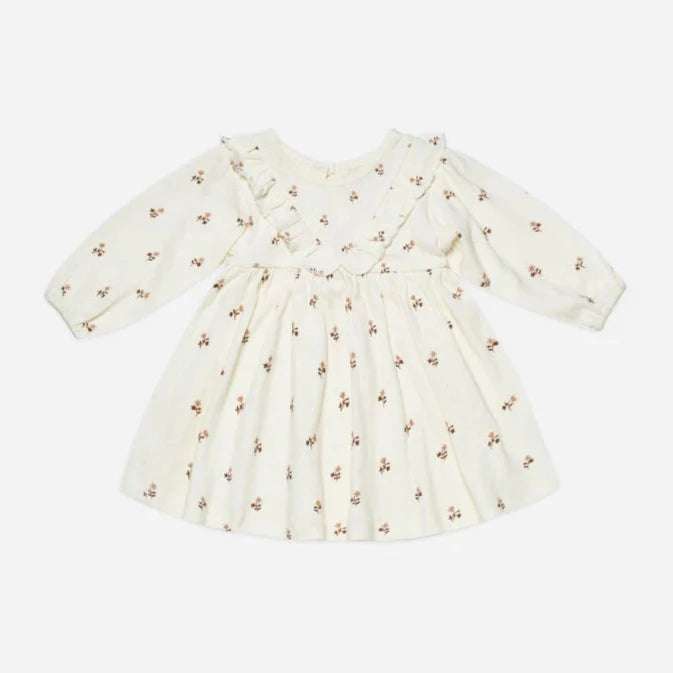 Long Sleeve Ruffle V Dress - Rose Fleur Quincy Mae 0-3M   [variant_option4] [variant_option5] [variant_option6] [variant_option7] [variant_option8] [variant_option9] 1