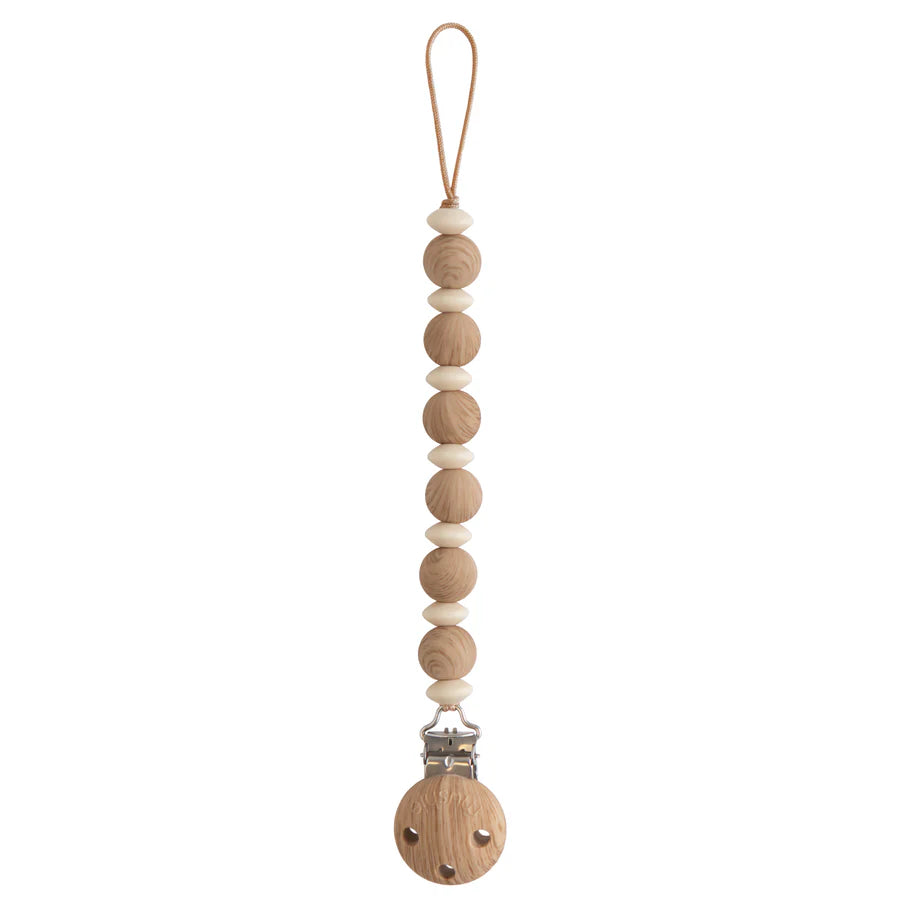 Silicone Pacifier Clip | Luna - Faux Wood