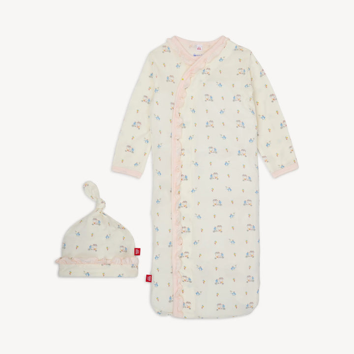 Penguin Pints Modal Ruffle Gown & Hat