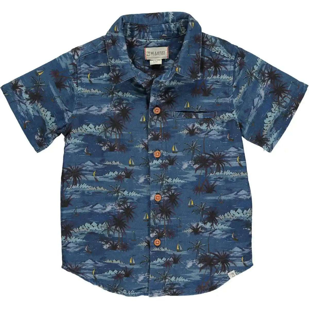 Maui Blue Hawaiian Woven Shirt Me & Henry 0-3M   [variant_option4] [variant_option5] [variant_option6] [variant_option7] [variant_option8] [variant_option9] 1