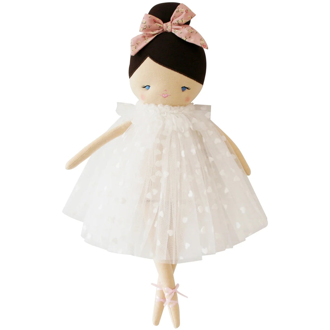 Mia Doll White Flocked Hearts