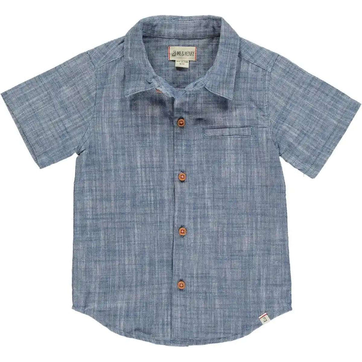 Newport Blue Heathered Shirt Me & Henry 6-9M   [variant_option4] [variant_option5] [variant_option6] [variant_option7] [variant_option8] [variant_option9] 1