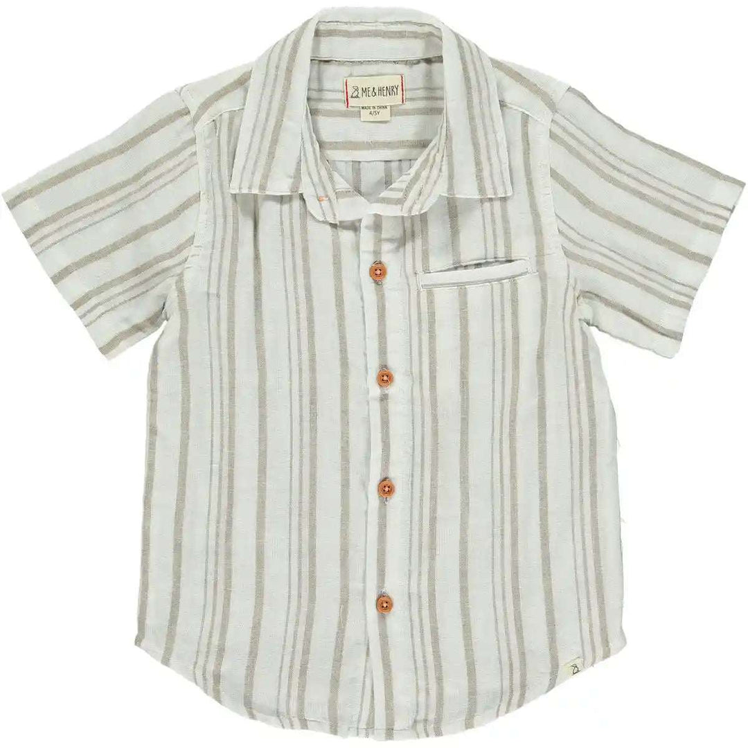 Newport Cream/White Stripe Shirt Me & Henry 12-18M   [variant_option4] [variant_option5] [variant_option6] [variant_option7] [variant_option8] [variant_option9] 1