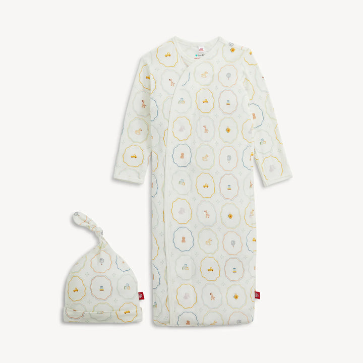 Nursery Magic Cream Modal Magnetic Gown & Hat Set