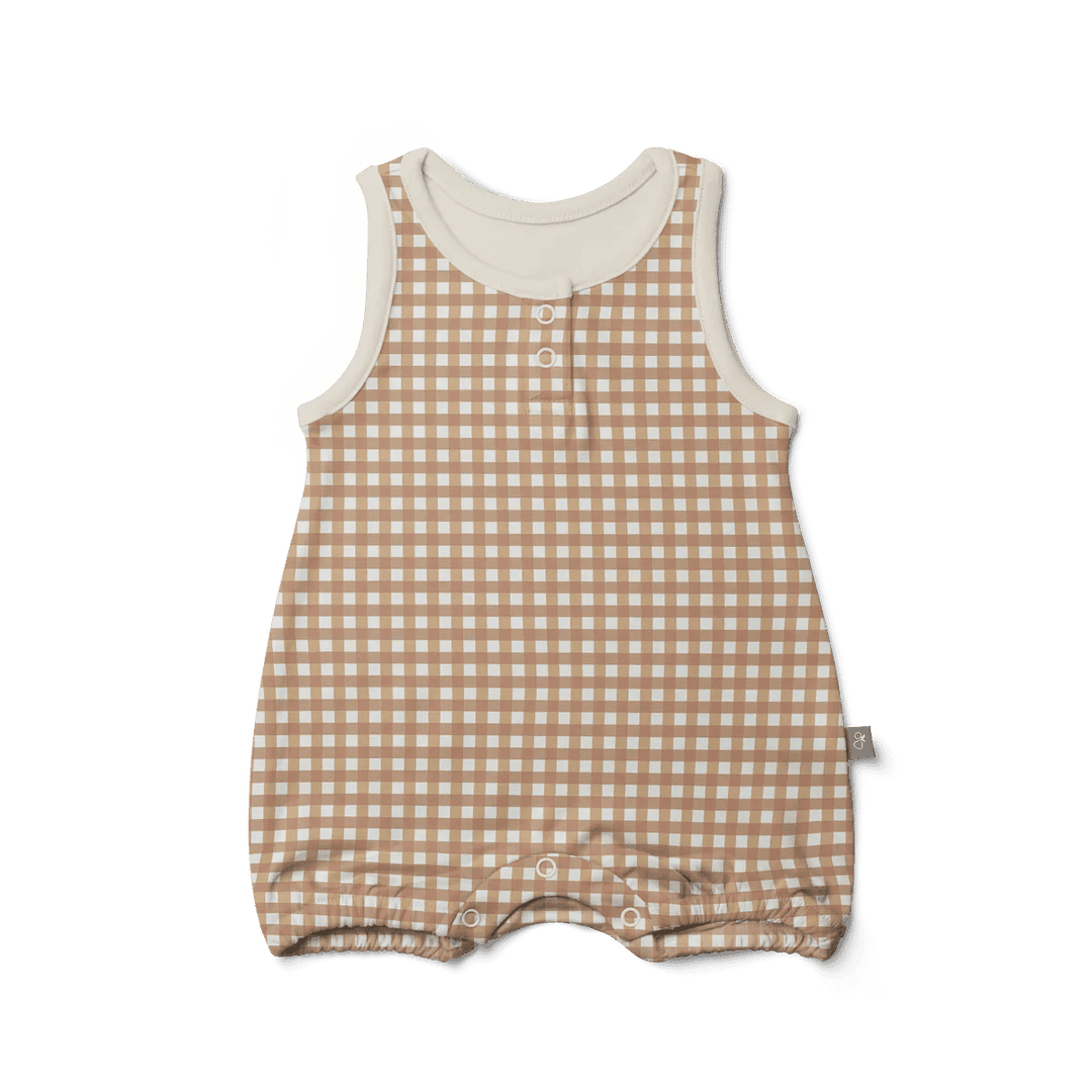 Organic Cotton Romper - Picnic Goumikids 0-3M   [variant_option4] [variant_option5] [variant_option6] [variant_option7] [variant_option8] [variant_option9] 1