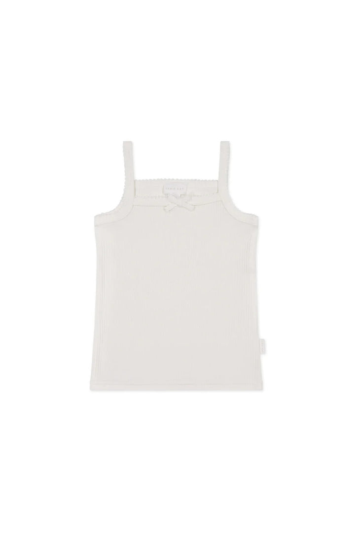 Organic Cotton Modal Singlet - Milk