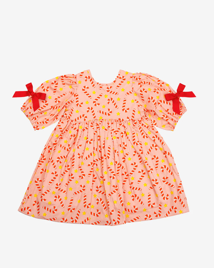 Printed Balloon Dress - Candy Canes