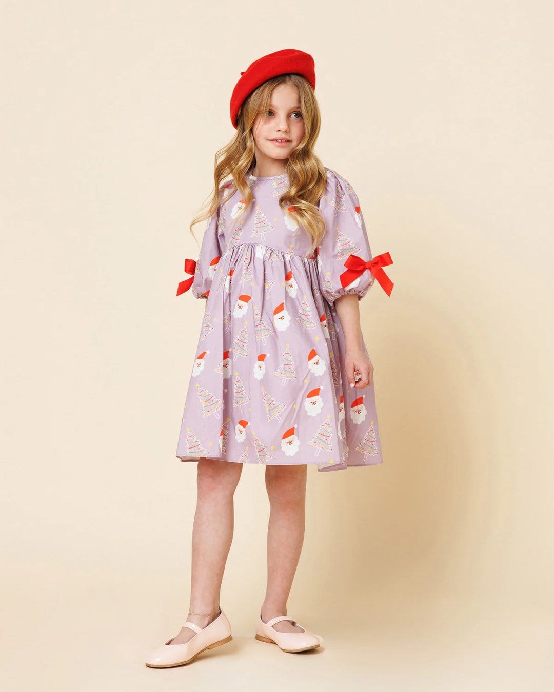 Printed Balloon Dress - Santas