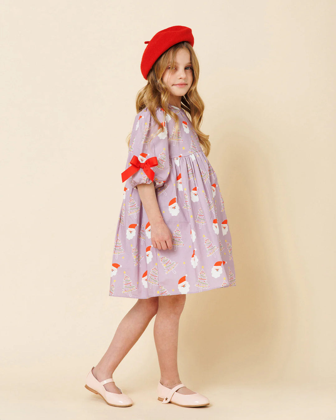 Printed Balloon Dress - Santas