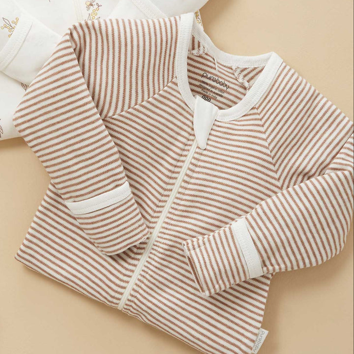 Wheat Stripe Zip Growsuit