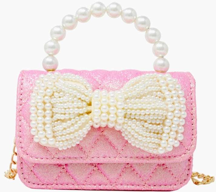 Pearl Handle Bow Bag Zomi Gems Pink   [variant_option4] [variant_option5] [variant_option6] [variant_option7] [variant_option8] [variant_option9] 1