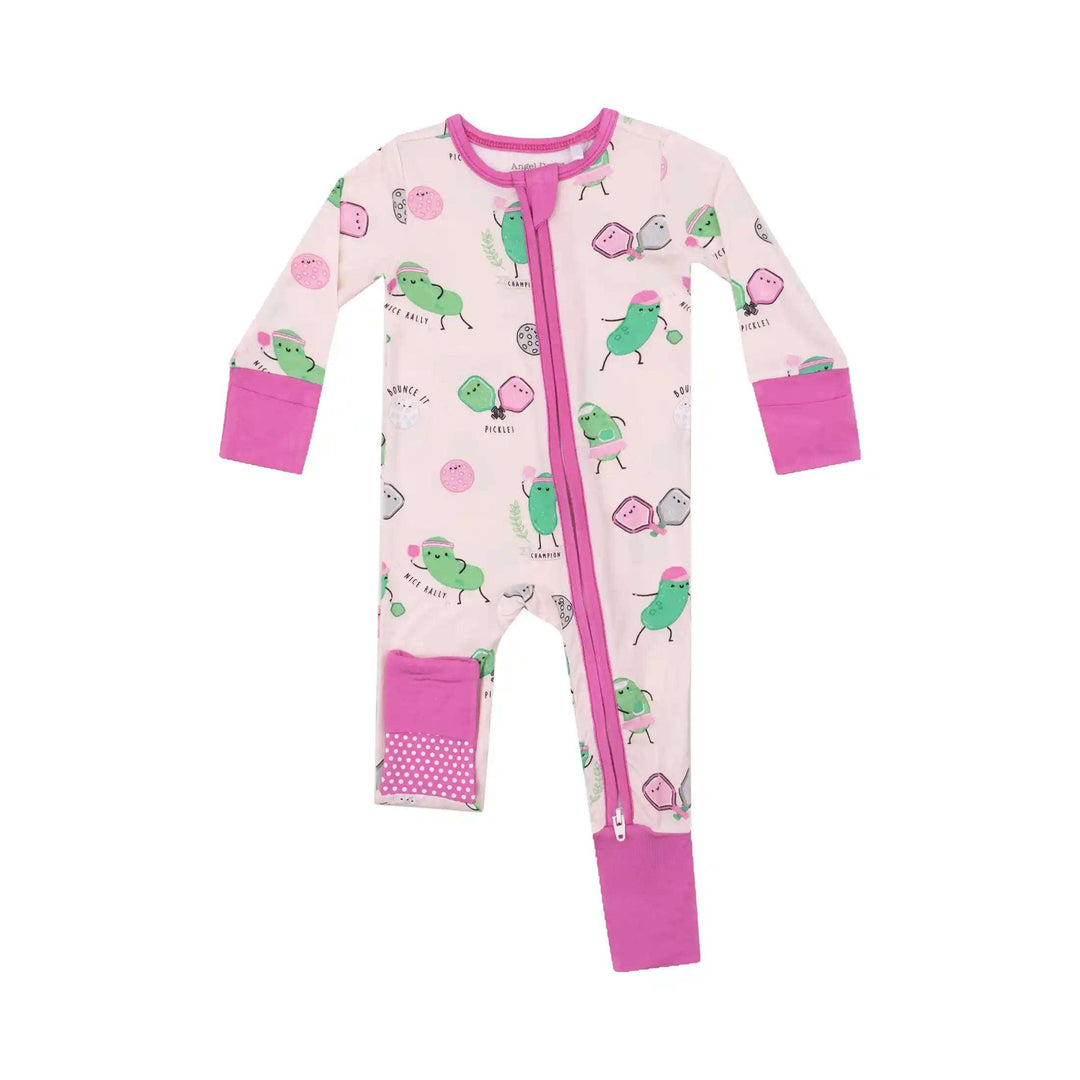 Pickleball Pink 2 Way Zipper Romper Angel Dear 0-3M   [variant_option4] [variant_option5] [variant_option6] [variant_option7] [variant_option8] [variant_option9] 2