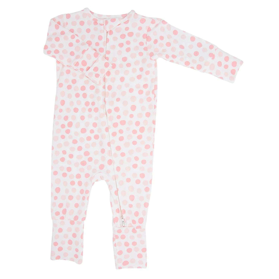 Polka Dot Pink Convertible Romper Sweet Bamboo 6-12M   [variant_option4] [variant_option5] [variant_option6] [variant_option7] [variant_option8] [variant_option9] 1