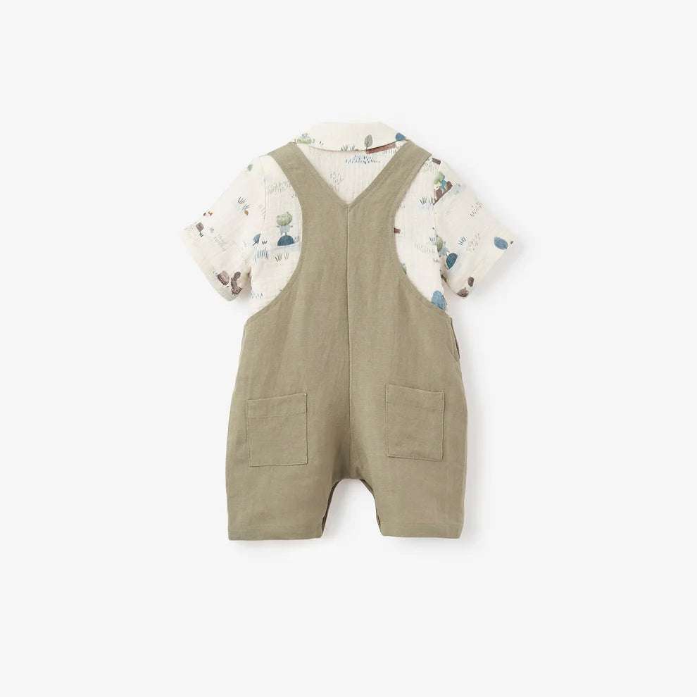 Pond Friends Organic Muslin Camp Shirt & Linen Overall Shorts Elegant Baby    [variant_option4] [variant_option5] [variant_option6] [variant_option7] [variant_option8] [variant_option9] 3