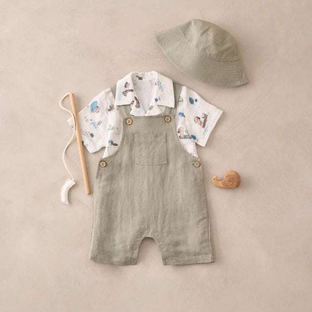 Pond Friends Organic Muslin Camp Shirt & Linen Overall Shorts Elegant Baby    [variant_option4] [variant_option5] [variant_option6] [variant_option7] [variant_option8] [variant_option9] 4