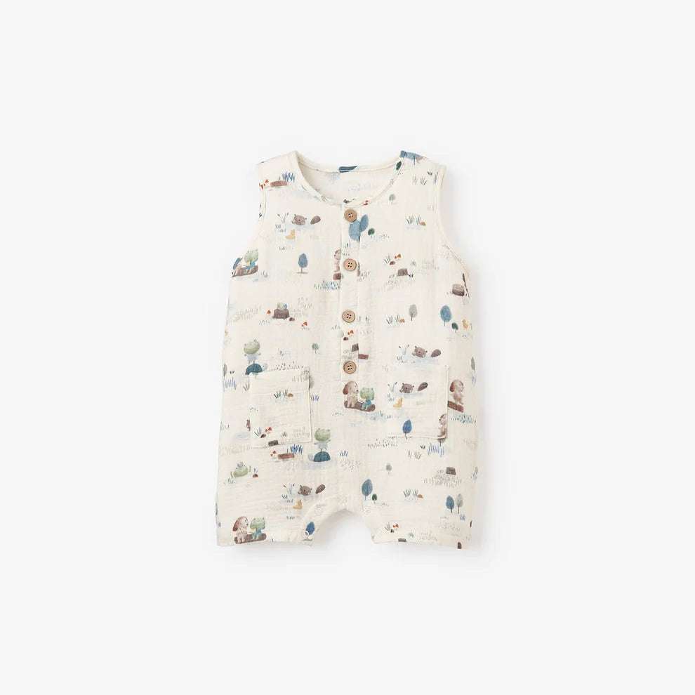 Pond Friends Organic Sleeveless Shortall Elegant Baby 3-6M   [variant_option4] [variant_option5] [variant_option6] [variant_option7] [variant_option8] [variant_option9] 1