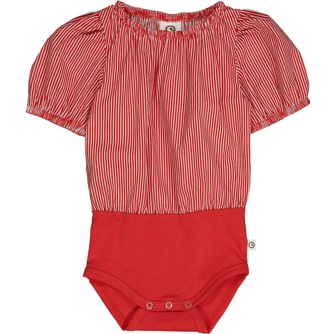 Poplin Stripe Puff S/S Bodysuit Apple Red Green Cotton 6-9M   [variant_option4] [variant_option5] [variant_option6] [variant_option7] [variant_option8] [variant_option9] 1