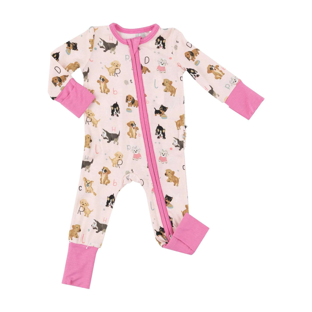 Puppy Alphabet Pink Zipper Romper Angel Dear 0-3M   [variant_option4] [variant_option5] [variant_option6] [variant_option7] [variant_option8] [variant_option9] 1