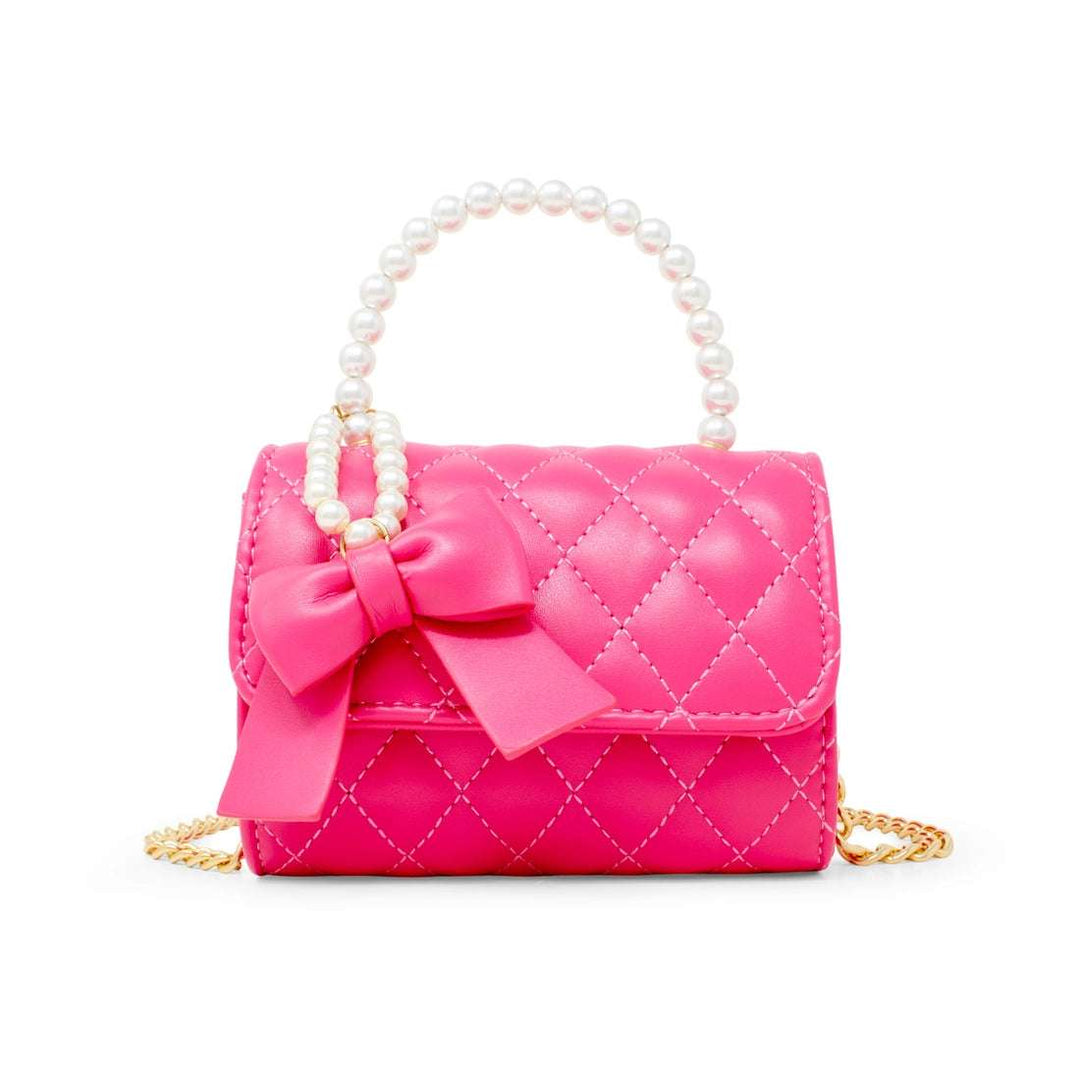 Quilted Pearl Handle Handbag - Pink Zomi Gems    [variant_option4] [variant_option5] [variant_option6] [variant_option7] [variant_option8] [variant_option9] 1