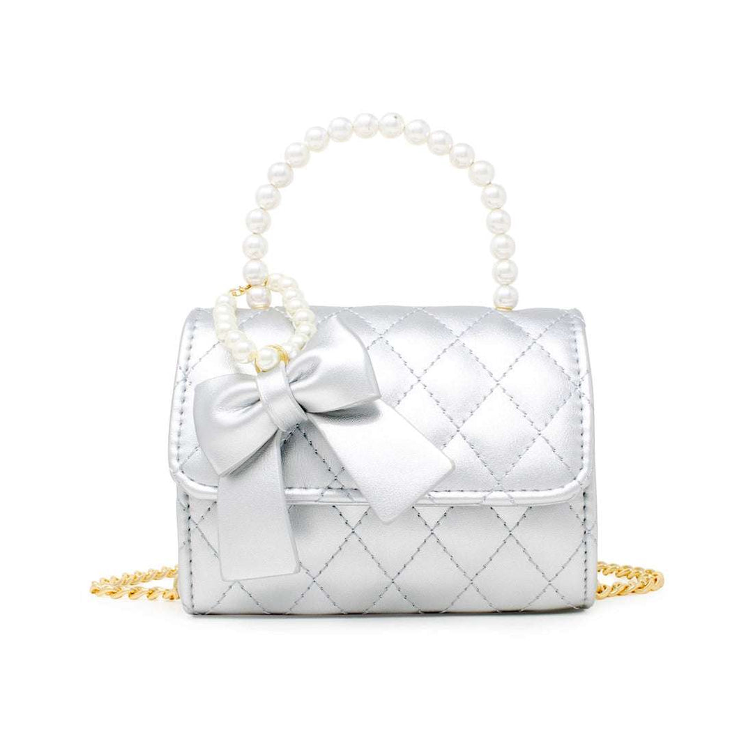 Quilted Pearl Handle Handbag - Silver Zomi Gems    [variant_option4] [variant_option5] [variant_option6] [variant_option7] [variant_option8] [variant_option9] 1