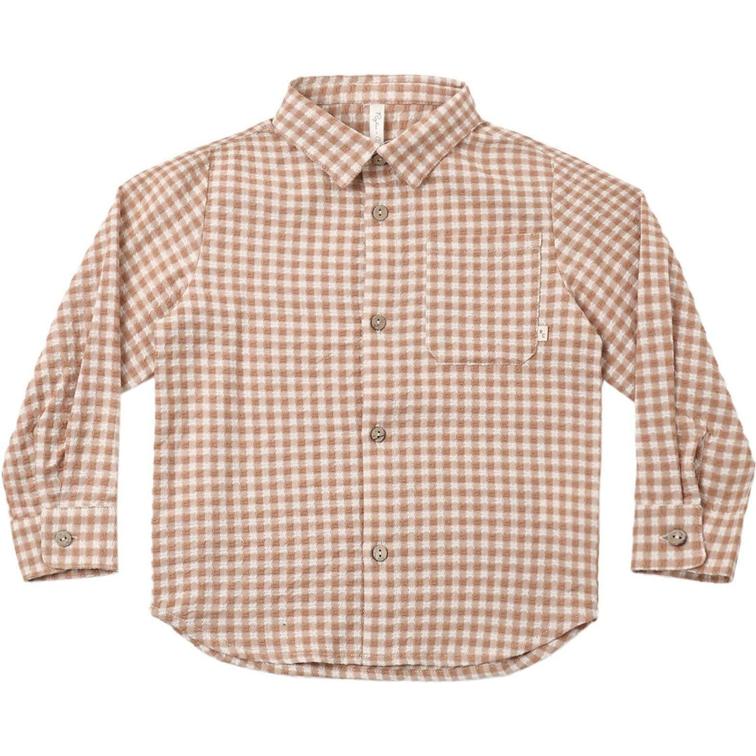 Collared Long Sleeve Shirt || Fawn Gingham