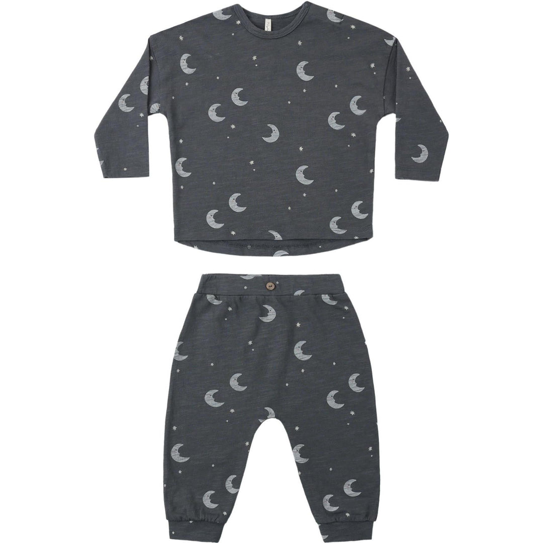 Long Sleeve Tee + Pant Set || Moons