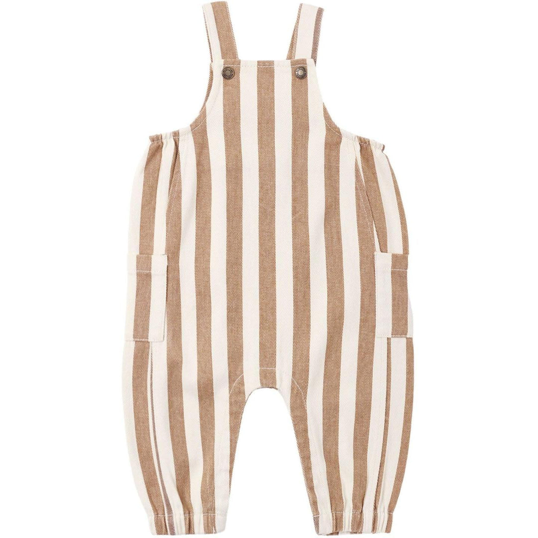 Cargo Baby Overall || Fawn Pinstripe
