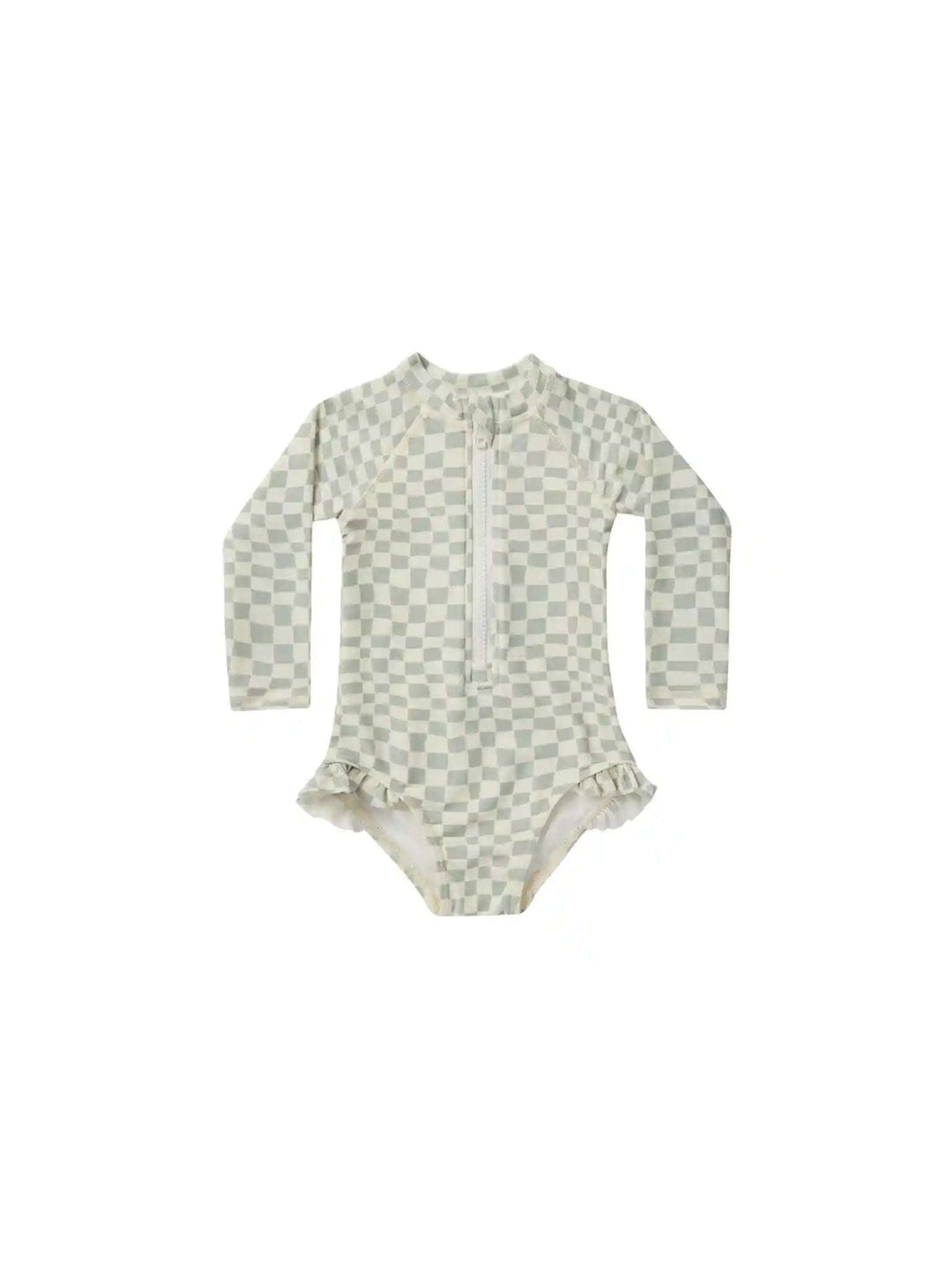 Rash Guard One-Piece- Seafoam Check Rylee + Cru 0-3M   [variant_option4] [variant_option5] [variant_option6] [variant_option7] [variant_option8] [variant_option9] 1