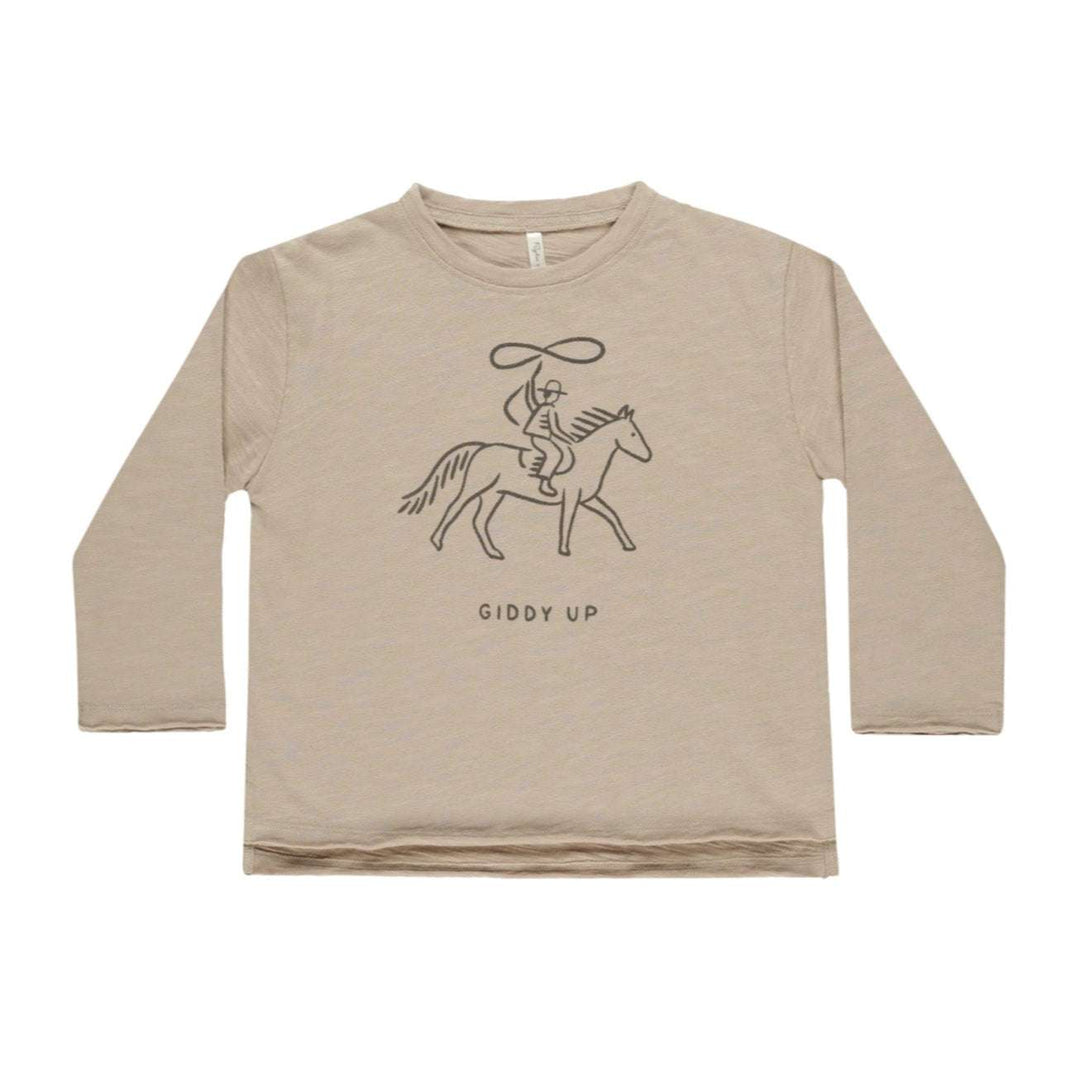 Raw Edge Long Sleeve Tee - Giddy Up Rylee + Cru 6-12M   [variant_option4] [variant_option5] [variant_option6] [variant_option7] [variant_option8] [variant_option9] 1