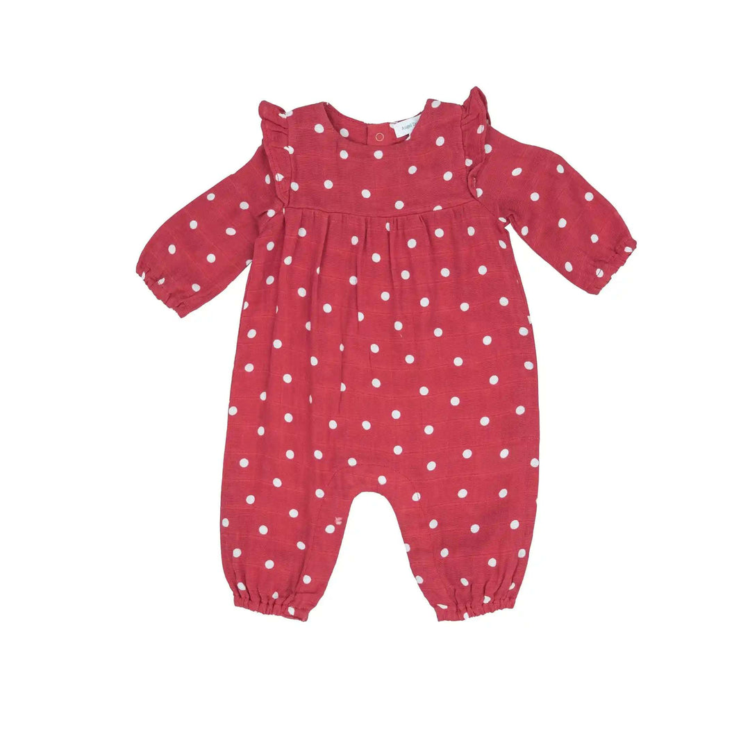 Red Polka Dot Ruffle Sleeve Romper Angel Dear 0-3M   [variant_option4] [variant_option5] [variant_option6] [variant_option7] [variant_option8] [variant_option9] 1