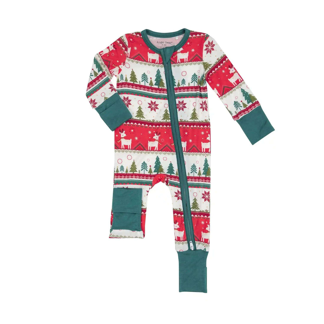 Reindeer Fair Isle Zipper Romper Red Angel Dear 0-3M   [variant_option4] [variant_option5] [variant_option6] [variant_option7] [variant_option8] [variant_option9] 1