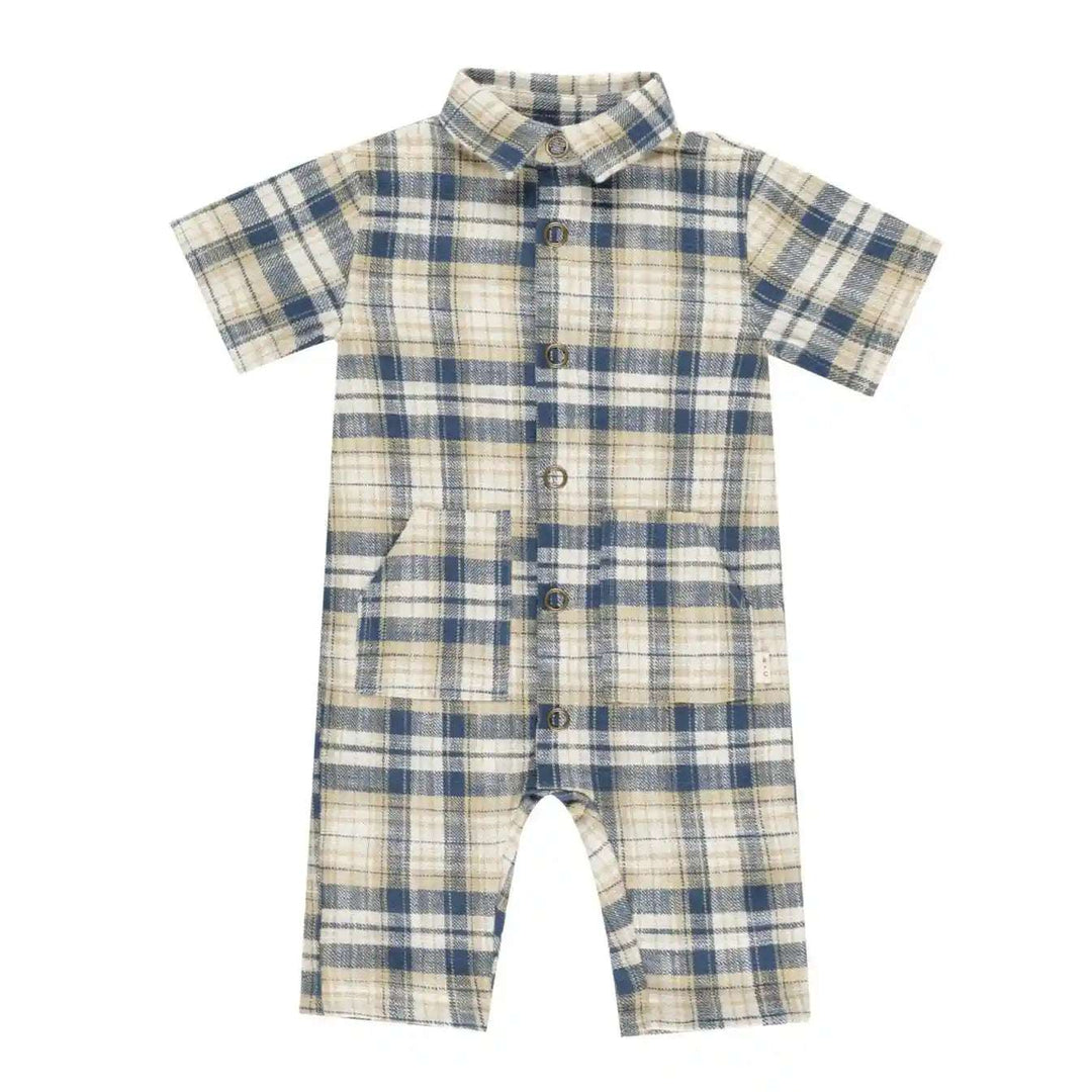 Rhett Jumpsuit - Indigo Plaid Rylee + Cru 6-12M   [variant_option4] [variant_option5] [variant_option6] [variant_option7] [variant_option8] [variant_option9] 1