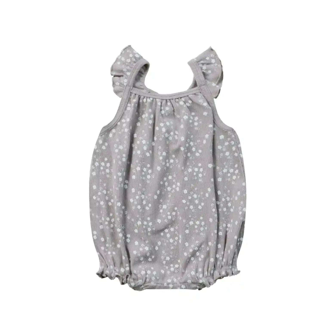 Ribbed Ruffle Romper- Fleur Quincy Mae 0-3M   [variant_option4] [variant_option5] [variant_option6] [variant_option7] [variant_option8] [variant_option9] 1