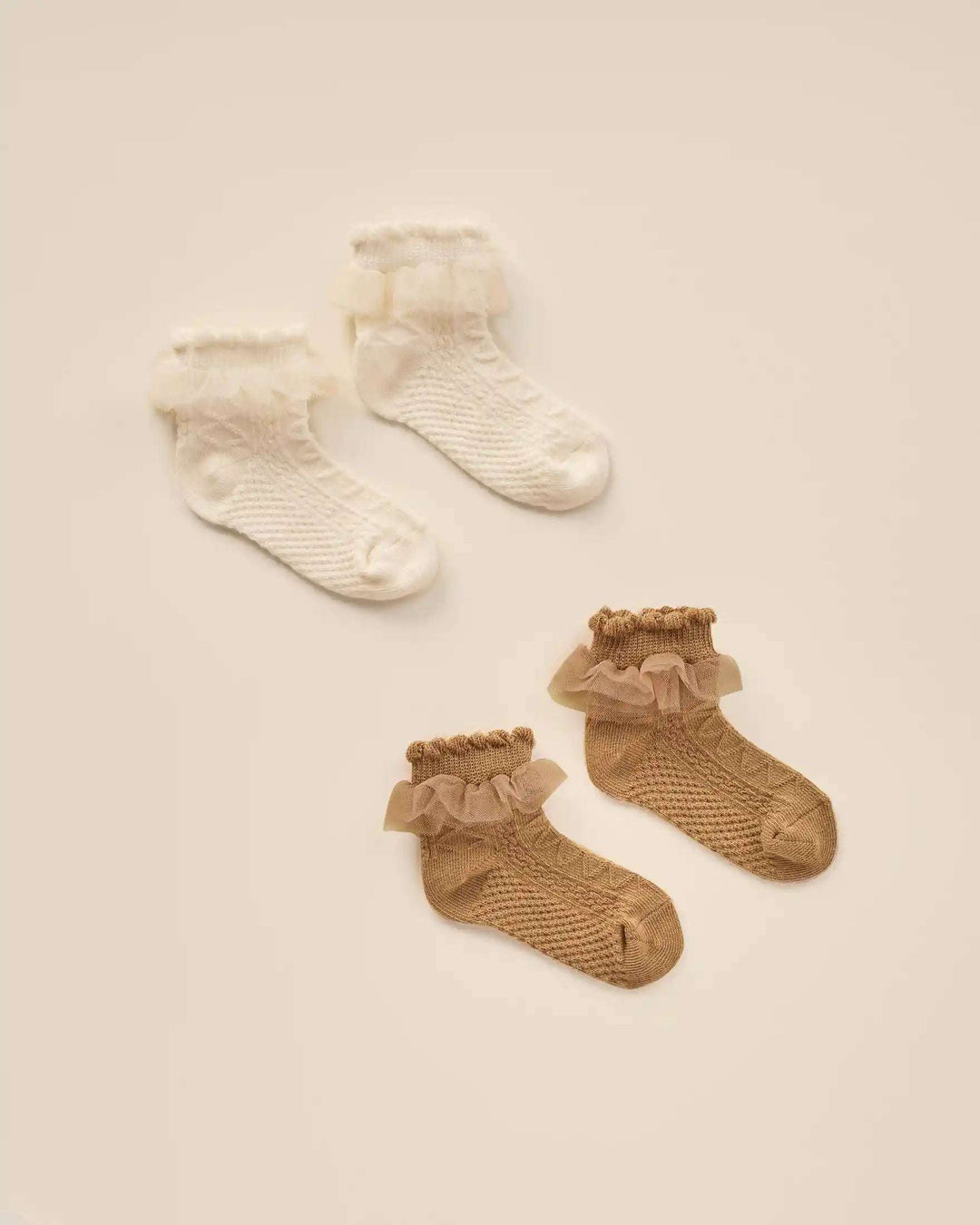 Ruffle Socks - Ivory, Golden Noralee 0-6M   [variant_option4] [variant_option5] [variant_option6] [variant_option7] [variant_option8] [variant_option9] 1