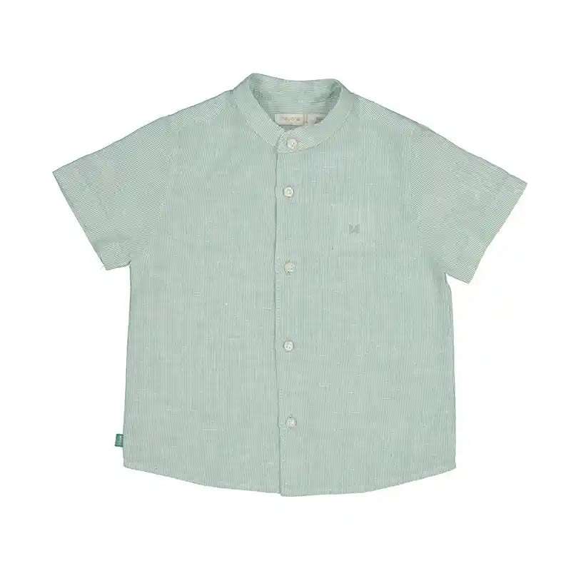 S/s Linen Mao Collar Shirt 1113 Eucalyptus Mayoral 6M   [variant_option4] [variant_option5] [variant_option6] [variant_option7] [variant_option8] [variant_option9] 1