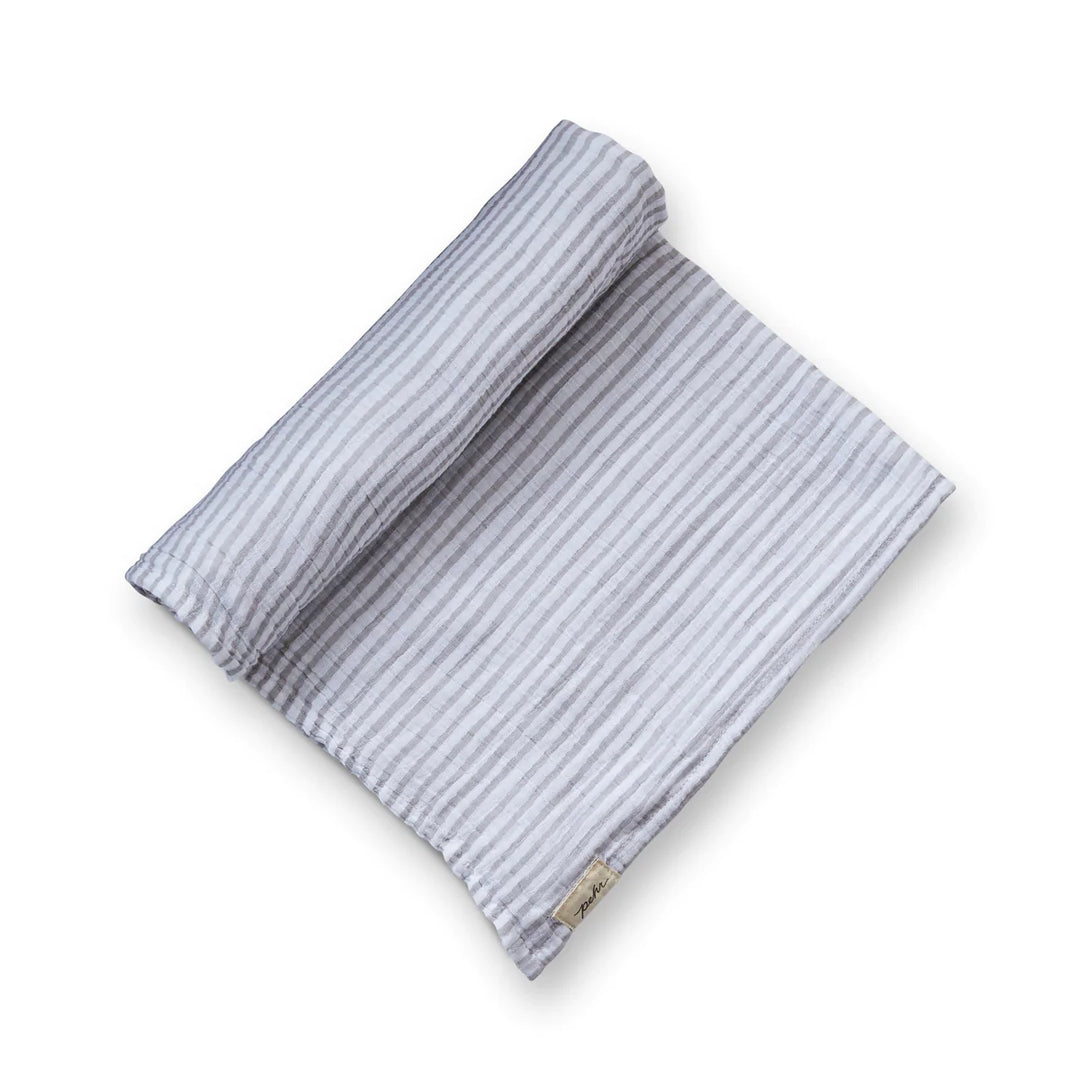 Organic Swaddle Blanket Stripes Away pebble grey