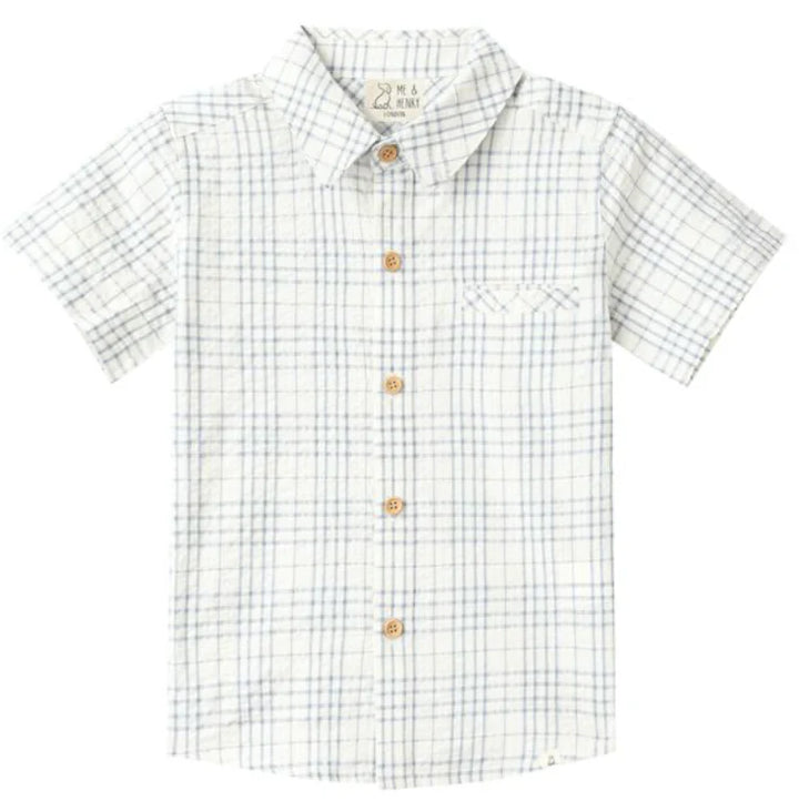 Newport Woven Shirt - Chambray/ Cream Plaid