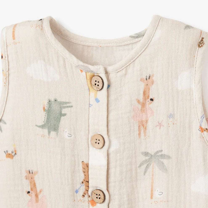 Seaside Safari Organic Sleeveless Shortall Elegant Baby    [variant_option4] [variant_option5] [variant_option6] [variant_option7] [variant_option8] [variant_option9] 2