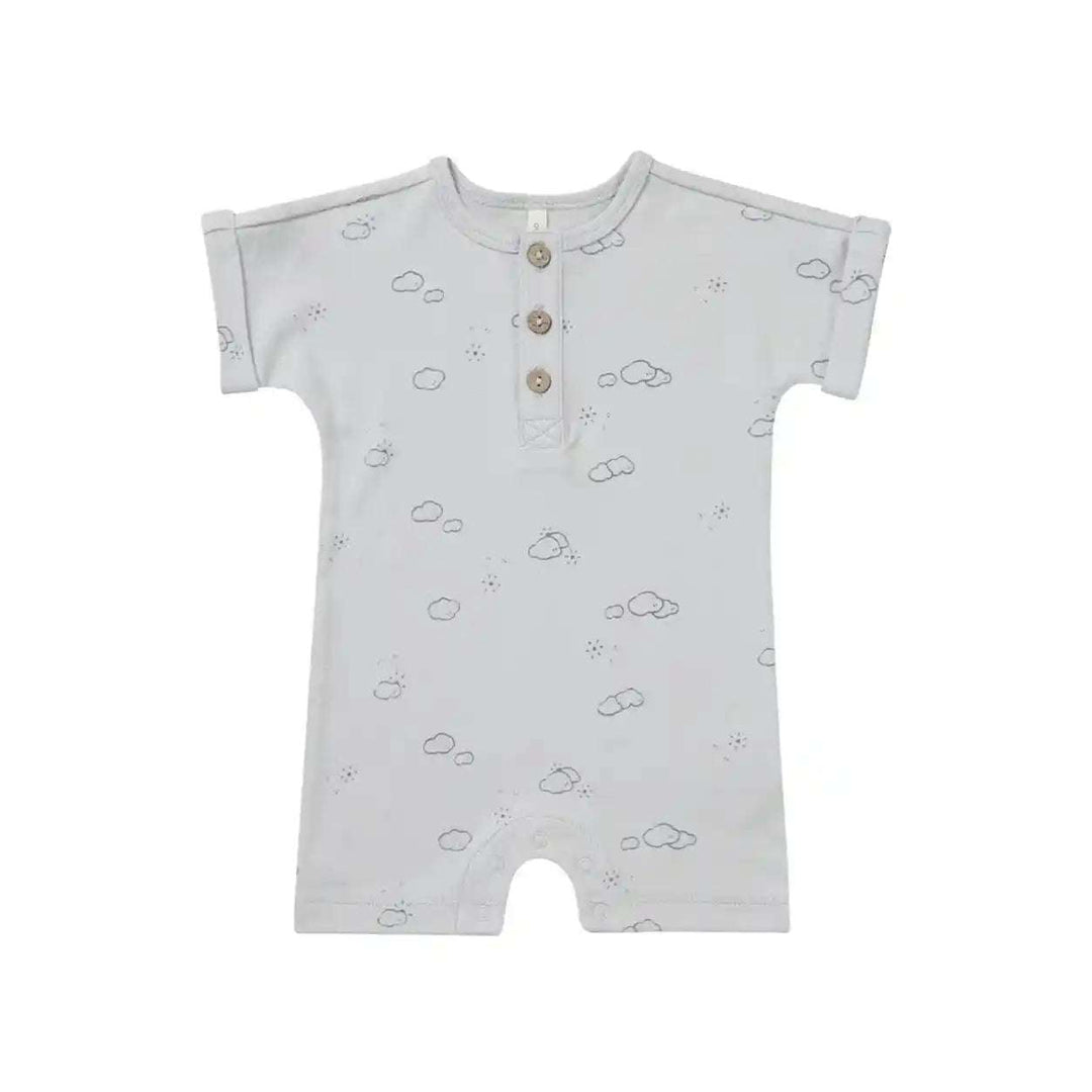 Short-Sleeve Romper- Sunny Day Quincy Mae 0-3M   [variant_option4] [variant_option5] [variant_option6] [variant_option7] [variant_option8] [variant_option9] 1