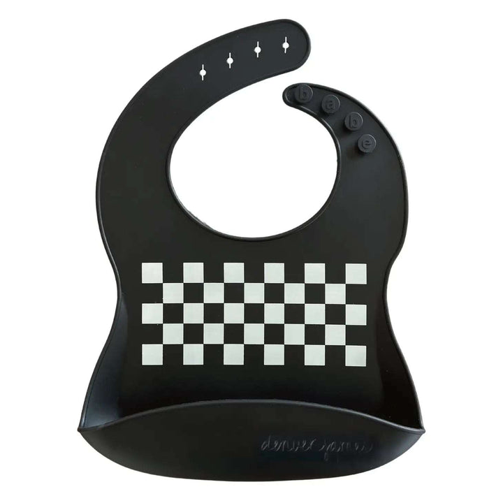 Silicone Bib - Black Checkers Denver James    [variant_option4] [variant_option5] [variant_option6] [variant_option7] [variant_option8] [variant_option9] 1