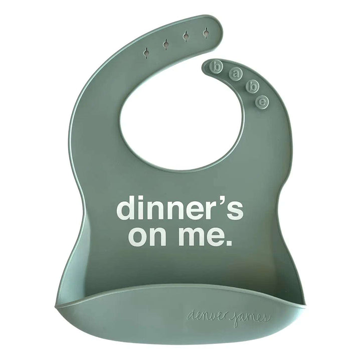 Silicone Bib - Dinner's on me (Seafoam) Denver James    [variant_option4] [variant_option5] [variant_option6] [variant_option7] [variant_option8] [variant_option9] 1