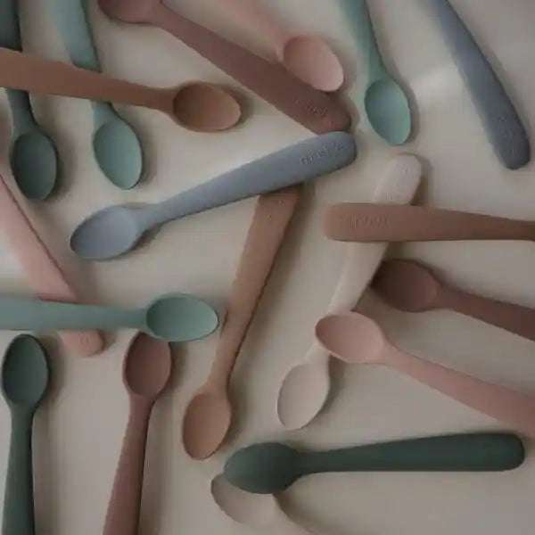 Silicone Feeding Spoons- Sand/Cambridge Blue Mushie & Co    [variant_option4] [variant_option5] [variant_option6] [variant_option7] [variant_option8] [variant_option9] 3