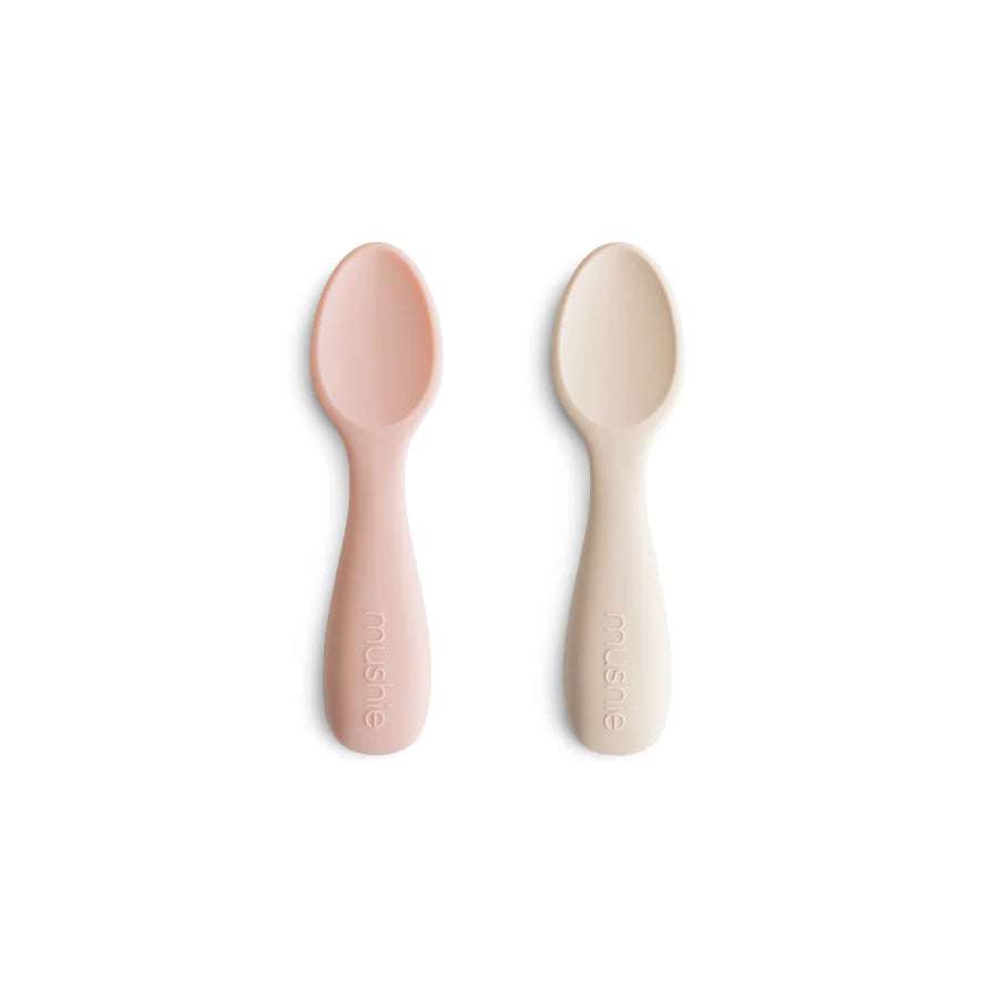 Silicone Starter Spoon Set- Blush/Shifting Sand Mushie & Co    [variant_option4] [variant_option5] [variant_option6] [variant_option7] [variant_option8] [variant_option9] 1