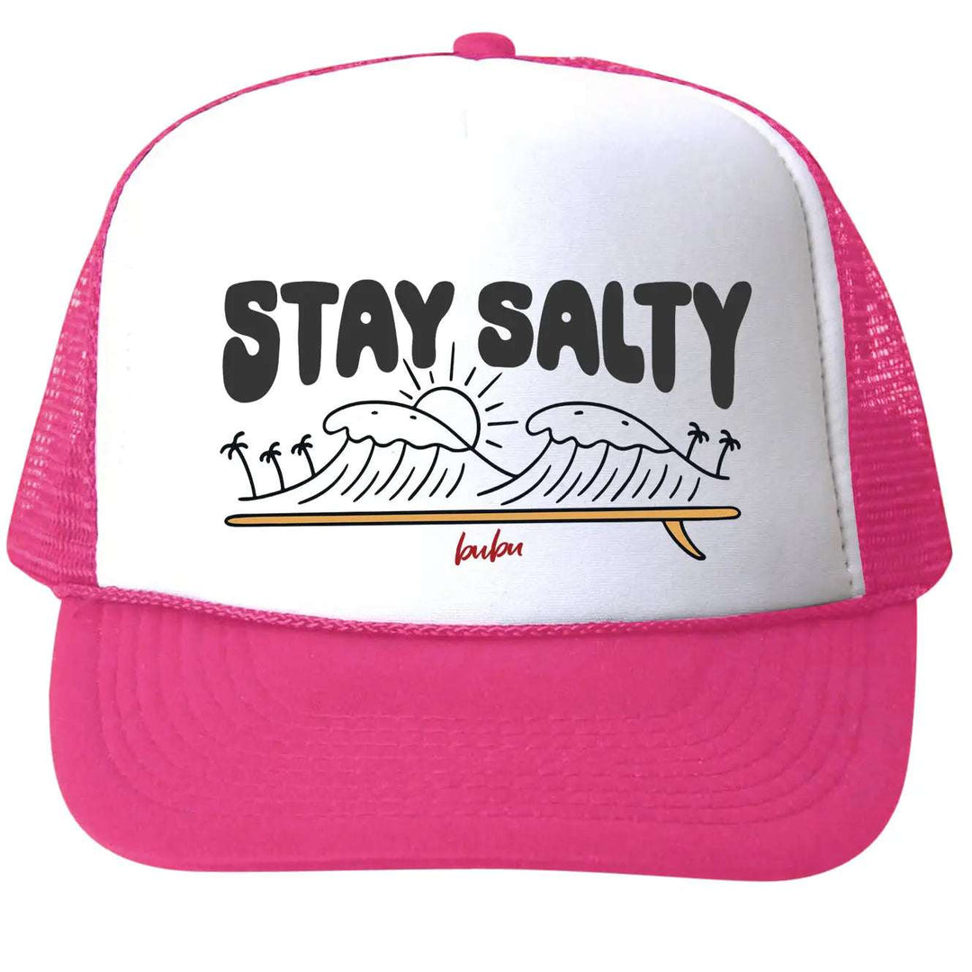 Stay Salty Trucker Hat Hot Pink Bubu hats Baby   [variant_option4] [variant_option5] [variant_option6] [variant_option7] [variant_option8] [variant_option9] 1