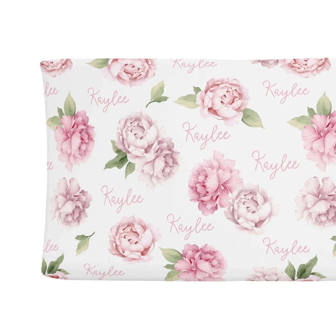 Sugar + Maple Changing Pad Cover - Pink Peonies Sugar + Maple    [variant_option4] [variant_option5] [variant_option6] [variant_option7] [variant_option8] [variant_option9] 1