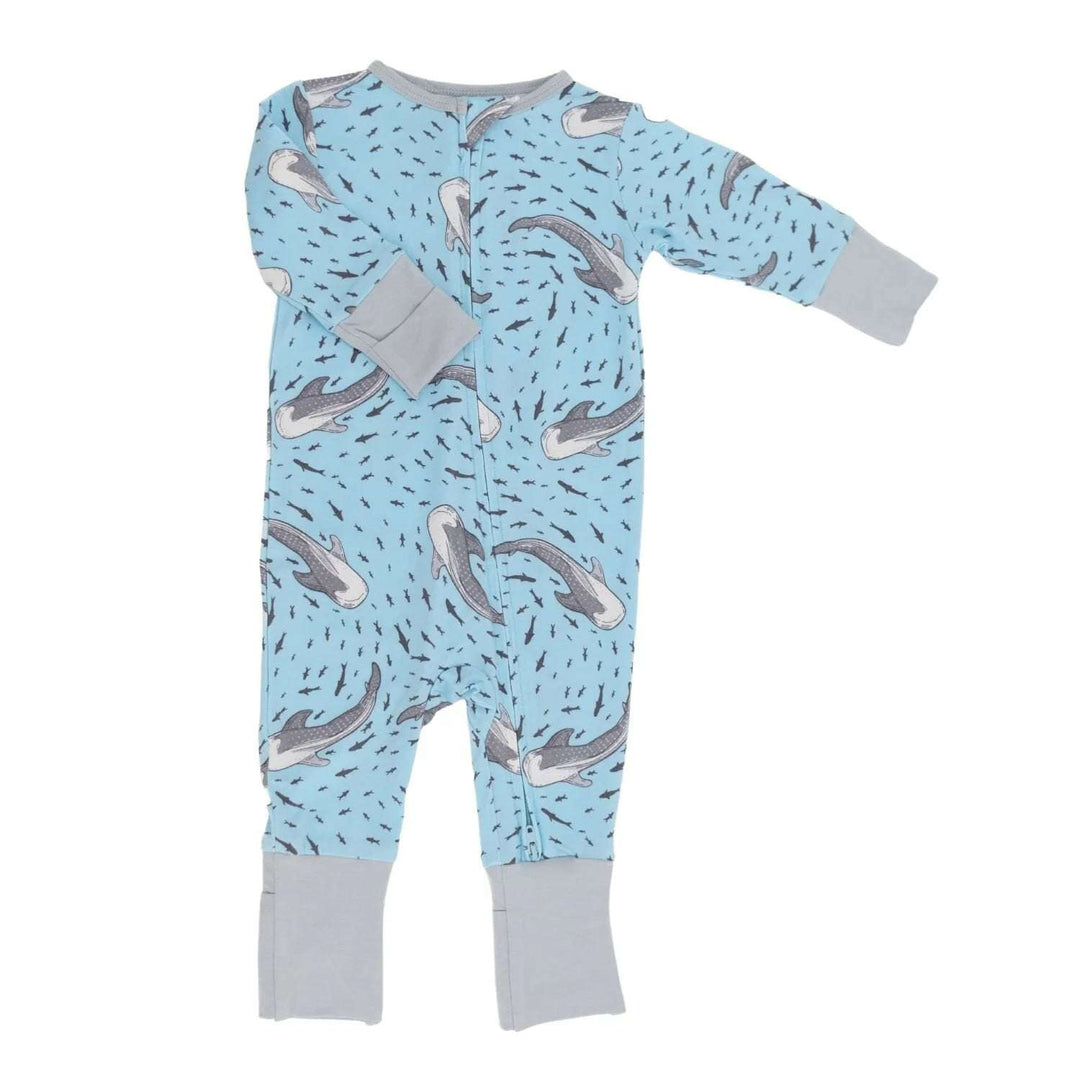 Swirling Sharks Convertible Romper Sweet Bamboo 6-12M   [variant_option4] [variant_option5] [variant_option6] [variant_option7] [variant_option8] [variant_option9] 1